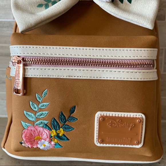 Disney Loungefly Minnie Mouse Fall Floral Backpack - Picture 2 of 7